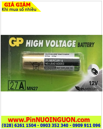 Pin 12v _Pin A27; Pin GP High Voltage 27A, A27, MN27 Alkaline 12v Pin Remote điều khiển _1viên